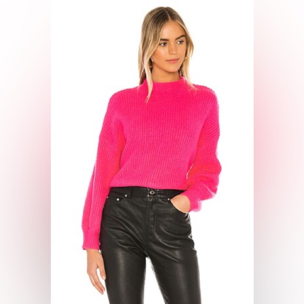 Line & Dot Ruby Knit ribbed sweater magenta pink size XS